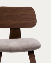 Load image into Gallery viewer, Gena Chair Beige Chenille &amp; Walnut Finish