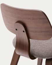 Load image into Gallery viewer, Gena Chair Beige Chenille &amp; Walnut Finish