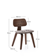 Load image into Gallery viewer, Gena Chair Beige Chenille &amp; Walnut Finish