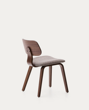Load image into Gallery viewer, Gena Chair Beige Chenille &amp; Walnut Finish