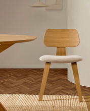 Load image into Gallery viewer, Gena Chair Beige Chenille &amp; Oak Finish