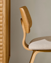 Load image into Gallery viewer, Gena Chair Beige Chenille &amp; Oak Finish