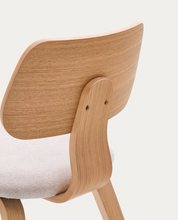 Load image into Gallery viewer, Gena Chair Beige Chenille &amp; Oak Finish