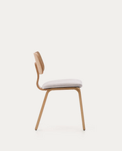 Load image into Gallery viewer, Gena Chair Beige Chenille &amp; Oak Finish