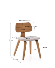 Load image into Gallery viewer, Gena Chair Beige Chenille &amp; Oak Finish