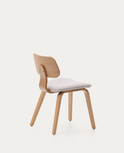 Load image into Gallery viewer, Gena Chair Beige Chenille &amp; Oak Finish