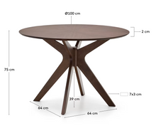 Load image into Gallery viewer, Naanim Round Table Walnut Finish