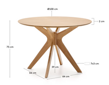 Load image into Gallery viewer, Naanim Round Table Oak Finish