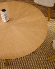 Load image into Gallery viewer, Naanim Round Table Oak Finish