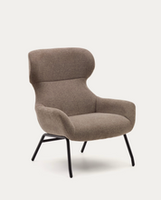 Load image into Gallery viewer, Belina Armchair Light Brown Chenille &amp; Black Leg