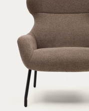 Load image into Gallery viewer, Belina Armchair Light Brown Chenille &amp; Black Leg