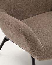 Load image into Gallery viewer, Belina Armchair Light Brown Chenille &amp; Black Leg