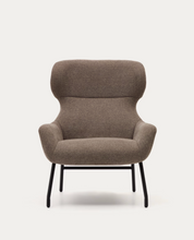 Load image into Gallery viewer, Belina Armchair Light Brown Chenille &amp; Black Leg