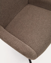 Load image into Gallery viewer, Belina Armchair Light Brown Chenille &amp; Black Leg