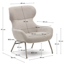 Load image into Gallery viewer, Belina Armchair Beige Chenille &amp; Beige Leg