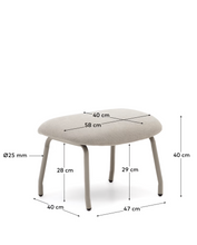 Load image into Gallery viewer, Belina Footrest Beige Chenille &amp; Beige Leg