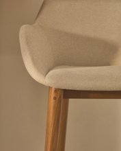 Load image into Gallery viewer, Konna Stool Beige &amp; Dark Finish 65cm
