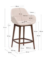 Load image into Gallery viewer, Konna Stool Beige &amp; Dark Finish 65cm