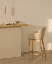 Load image into Gallery viewer, Konna Stool Beige &amp; Light Finish