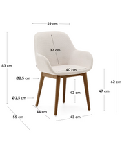 Load image into Gallery viewer, Konna Chair Beige &amp; Dark Finish
