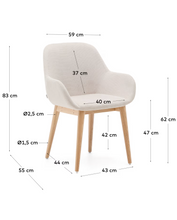 Load image into Gallery viewer, Konna Chair Beige &amp; Natural Finish