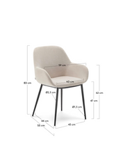 Load image into Gallery viewer, Konna Chair Beige &amp; Black Leg