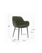 Load image into Gallery viewer, Konna Chair Dark Green &amp; Black Leg