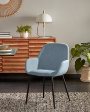 Load image into Gallery viewer, Konna Chair Light Blue &amp; Black Leg