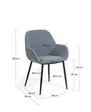 Load image into Gallery viewer, Konna Chair Light Blue &amp; Black Leg