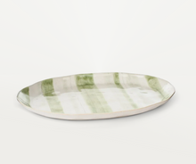 Load image into Gallery viewer, Hollywell Oval Platter, Green Stripe