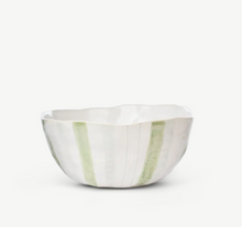 Load image into Gallery viewer, Hollywell Serving Bowl, Green Stripe