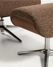 Load image into Gallery viewer, Toriel brown micro reclining swivel armchair with footrest and black legs