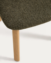 Load image into Gallery viewer, Meila chair in green chenille with legs in natural finish