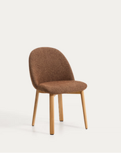 Load image into Gallery viewer, Meila chair in terracotta chenille with legs in solid ash wood with natural finish