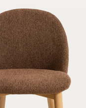 Load image into Gallery viewer, Meila chair in terracotta chenille with legs in solid ash wood with natural finish