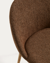 Load image into Gallery viewer, Meila chair in terracotta chenille with legs in solid ash wood with natural finish