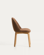 Load image into Gallery viewer, Meila chair in terracotta chenille with legs in solid ash wood with natural finish