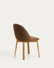 Load image into Gallery viewer, Meila chair in terracotta chenille with legs in solid ash wood with natural finish