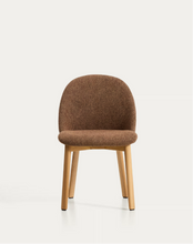 Load image into Gallery viewer, Meila chair in terracotta chenille with legs in solid ash wood with natural finish