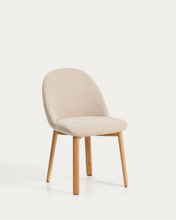 Load image into Gallery viewer, Meila chair in beige chenille with legs in natural finish