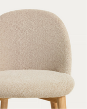 Load image into Gallery viewer, Meila chair in beige chenille with legs in natural finish