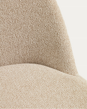 Load image into Gallery viewer, Meila chair in beige chenille with legs in natural finish