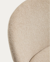 Load image into Gallery viewer, Meila chair in beige chenille with legs in natural finish