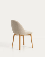 Load image into Gallery viewer, Meila chair in beige chenille with legs in natural finish