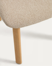 Load image into Gallery viewer, Meila chair in beige chenille with legs in natural finish