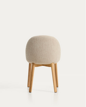 Load image into Gallery viewer, Meila chair in beige chenille with legs in natural finish
