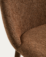 Load image into Gallery viewer, Meila chair in terracotta chenille with legs in walnut finish