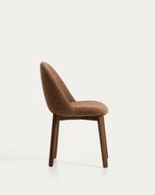 Load image into Gallery viewer, Meila chair in terracotta chenille with legs in walnut finish