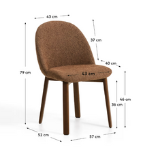 Load image into Gallery viewer, Meila chair in terracotta chenille with legs in walnut finish