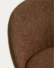 Load image into Gallery viewer, Meila chair in terracotta chenille with legs in walnut finish